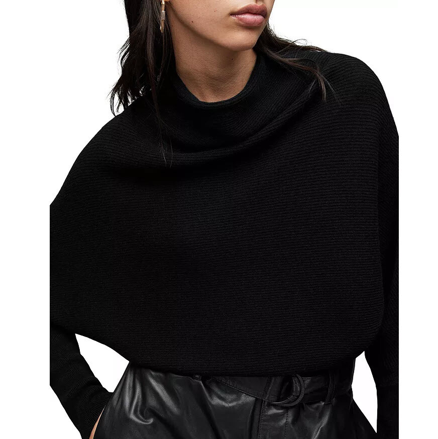 AllSaints Ridley Cowl Neck Wool & Cashmere Crop Sweater Sz S image 4