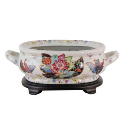 tobacco foot bath Tobacco Leaf Porcelain Footbath With Base
