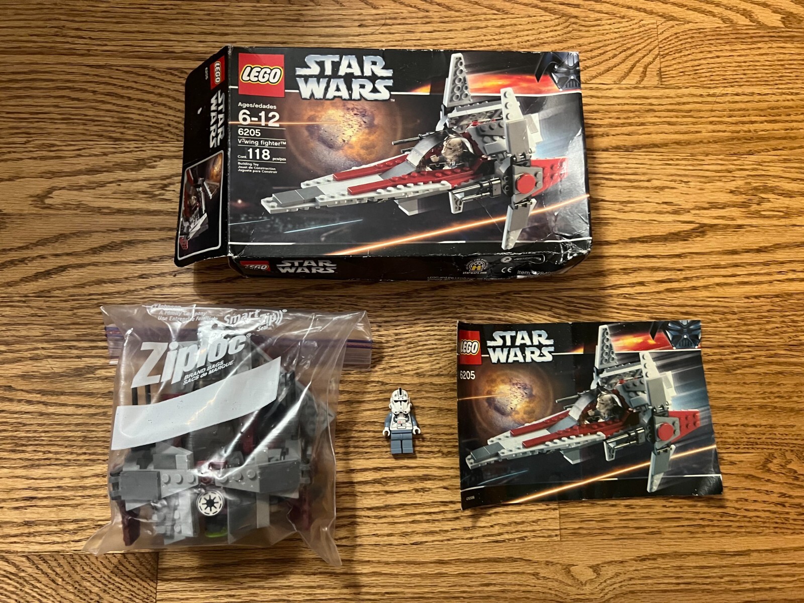 LEGO Star Wars Vwing Fighter (6205) 100 COMPLETE 673419078900 eBay