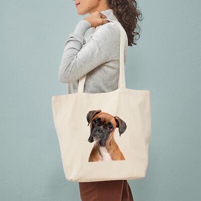 CafePress Best In Show Boxer Tote Bag – Natural Canvas Reusable Shopping Bag, Two Sizes With Reinforced Handles