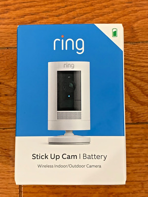  New  Ring Stick Up Security Cam (3rd Gen) Indoor/Outdoor Wireless HD |  White