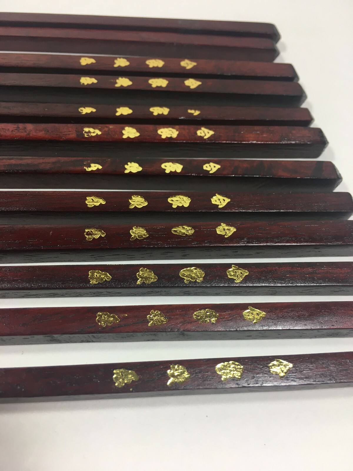 Set of 12 Vintage LACQUERED WOOD CHOPSTICKS with Gold Leaf Lettering | eBay