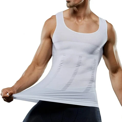 Canottiera uomo dimagrante body shaper pancia petto ginecomastia compressione - Foto 7 di 23