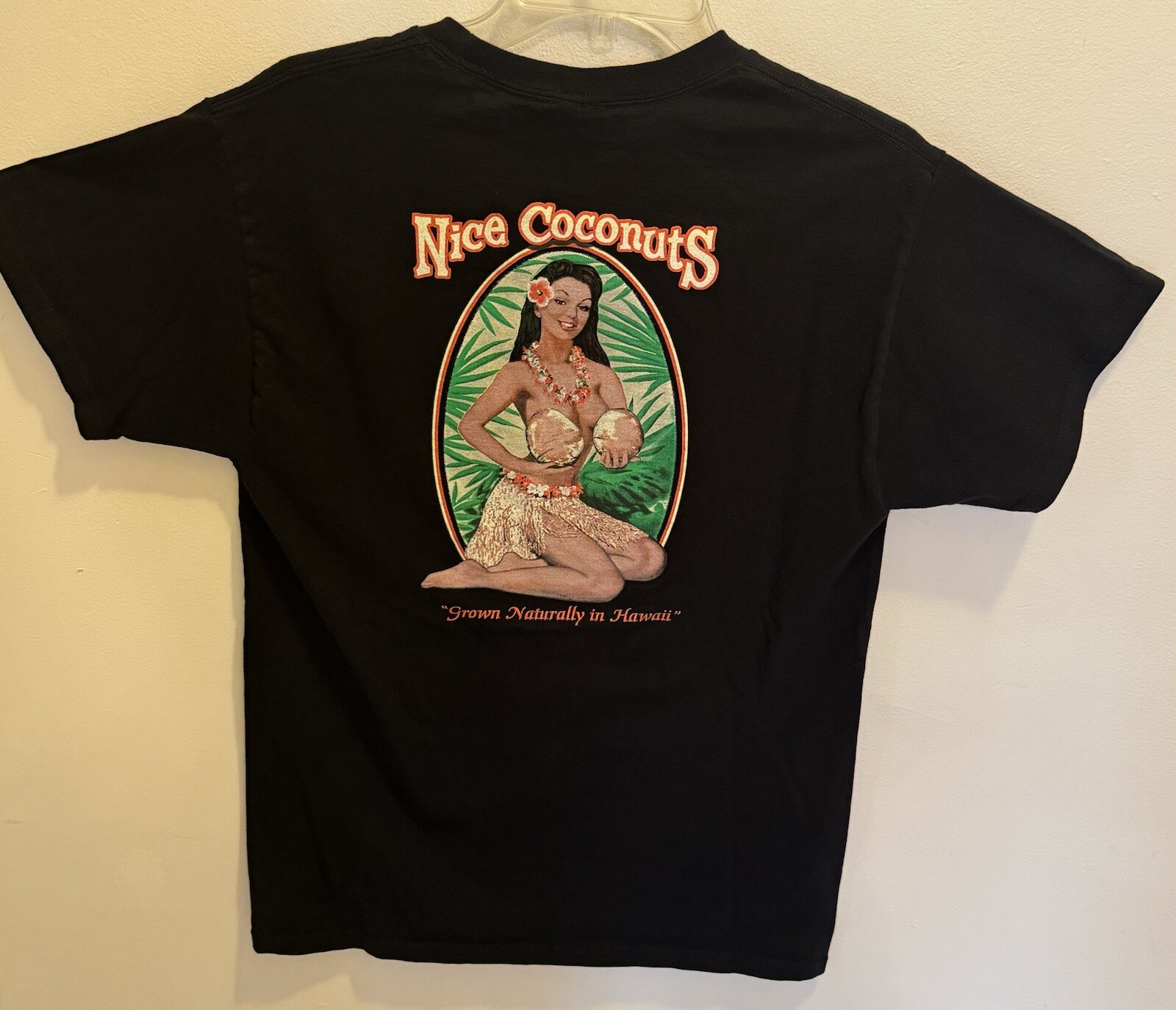 Vintage Hawaii Tiki Hula Girl NICE COCONUTS T Shirt Black Size M eBay