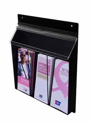 Outdoor Brochure Holder Display 3 Pocket Wall Mount for Rack Cards and Trifolds