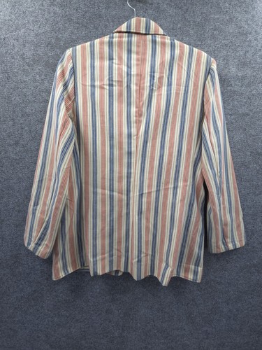 Vintage Koret of California Blazer Womens 12 Pockets 2 Button Multicolor Striped - Picture 10 of 13