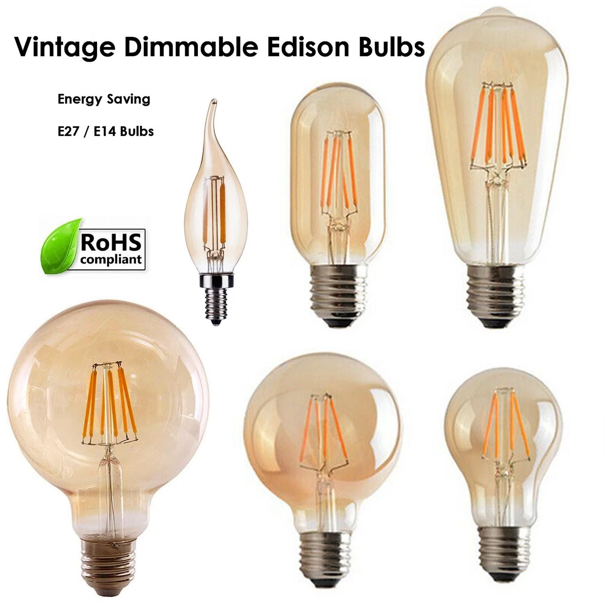 Vintage amber light on sale bulbs
