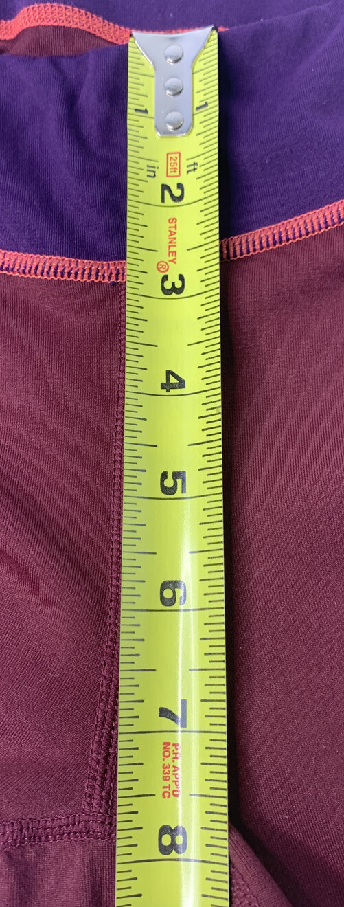 Merrell Athletic Leggings Colorblock Wine Red & Purple Womens Medium EUC