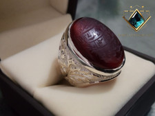 Natural Aqeeq Ring - Authentic Yemeni Agate - Handcrafted in Sterling Silver