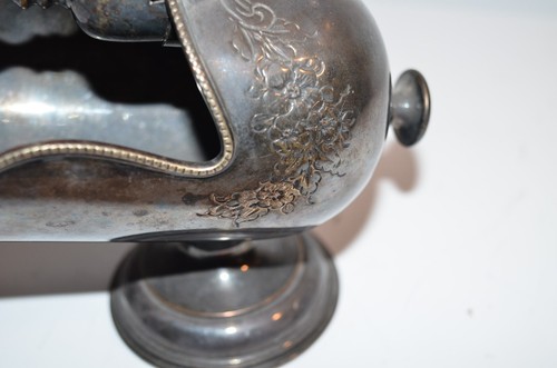 De colección William Adams EPOC Sheffield Inglaterra Silver Sugar Scuttle con persecución floral - Imagen 9 de 15