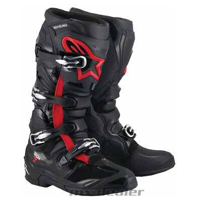 Alpinestars Tech 7 EVO Schwarz Rot Stiefel MX Motocross Enduro Cross Stiefel