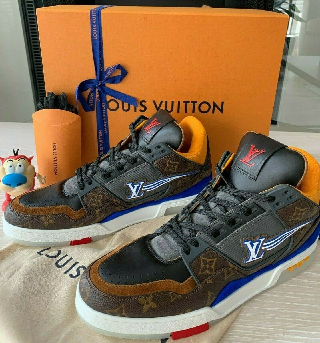 New Louis Vuitton Black Air Jordan 13 Sneakers Shoes Lv Gifts For