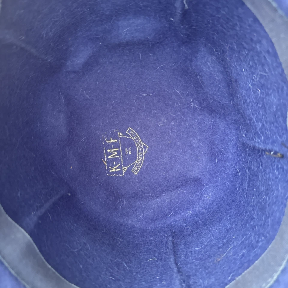 Sombrero Neumann-Elder Fair Field Fielts, azul, lana, arco Cloche Foto 3 de 4