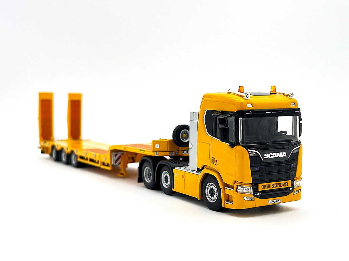 Scania R normal CR20N 6x2 semi lowloader with ramps , WSI truck