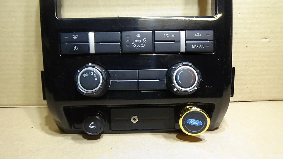 2009-2012 Ford F150 AC Heater Climate Control Switch Radio Bezel Glossy Black - Image 3 of 4
