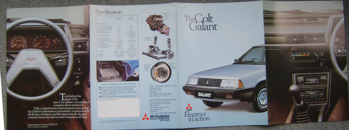 MITSUBISHI GALANT カタログ セット Mitsubishi Colt Galant 1980-81 Original UK Sales Brochure 1600 GL