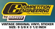 COMPETITION ENGINEERING BY MOROSO VINTAGE ORIGINAL VINYL DECAL STICKER