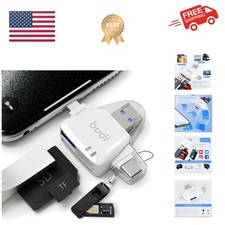 SD Card Reader for iPhone, 6-in-1 Micro SD TF Memory Card Reader Trail Camera...