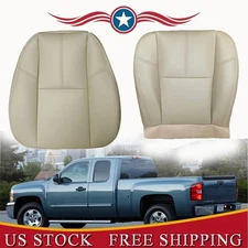 Driver Bottom &Top leather Seat-cover Light Tan For 2007-14 Chevy Tahoe Suburban