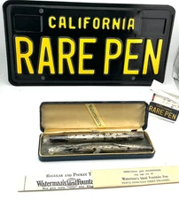Vintage WATERMAN 452 Fountain Pen Pencil Sterling Silver Overlay NEW OLD STOCK!