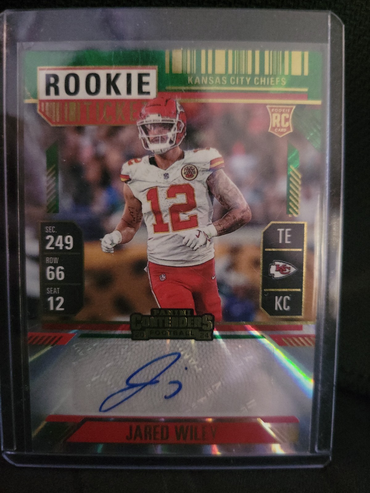 Jared Wiley Panini Contenders #187 Autograph-Opening Kickoff Ticket