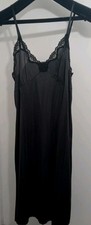 Vintage Bali Black Full Slip Sz 36 Nylon Adjustable Straps 4690890 Lace Trim