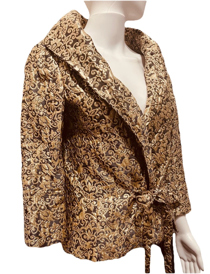 Blazer Marie Laure 23 Faubourg ST Honoré Paris Alta Costura Puntada a Mano Dorado Cojo De Colección Foto 3 de 4