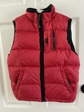 GAP Boys M 7-8 Red Puffer Vest Zip Sleeveless Mid-Length Pockets