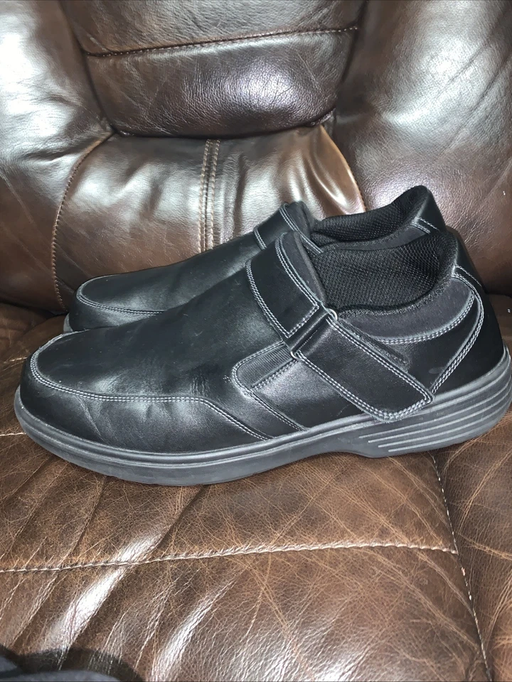 Ортопедические кожаные мужские туфли из ортопедической кожи 13 D черные с крючком и петлей 511 - Изображение 3 из 4