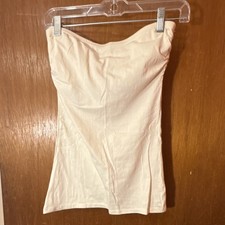 Charlotte Russe Strapless Tube Top Ivory Knit Cotton Spandex Sleeveless M