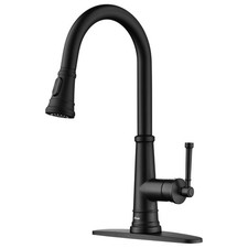 Vintage Black Kitchen Faucet with Pull-Down Sprayer, 1 or 3 Hole Kitchen Sink...