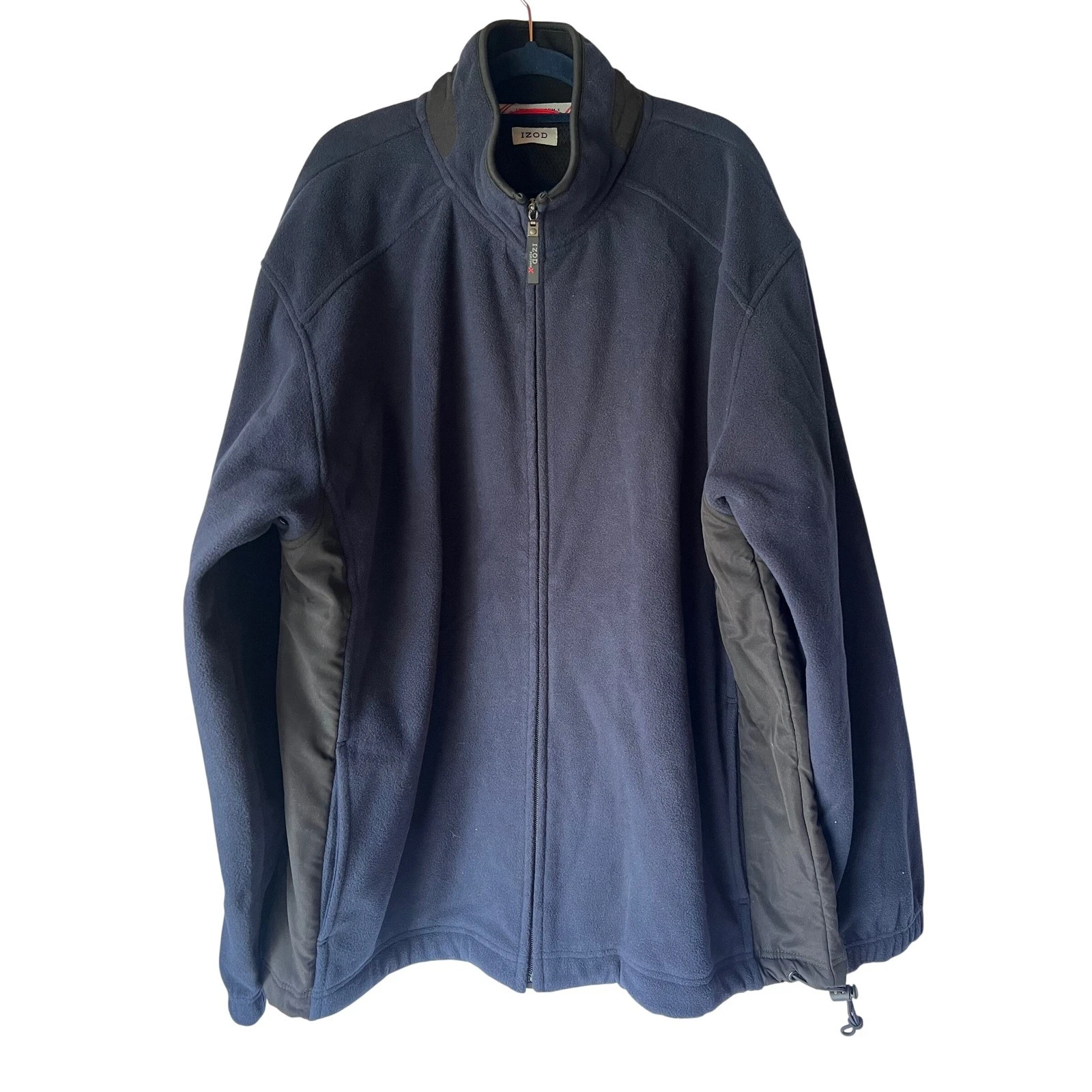 IZOD Perform-X Micro Tech Fleece Jacket Mens XXL Navy Blue Full Zip Mock Neck