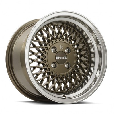 Klutch SL1 15x8.5 4x100 17 Bronze Machined Lip Wheels(4) 73.1 15