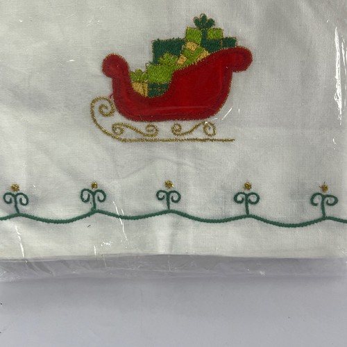 Lillian Vernon Guest Tea Towels 2 Appliquéd  Christmas Holiday 1995 Cotton VTG - Picture 6 of 6