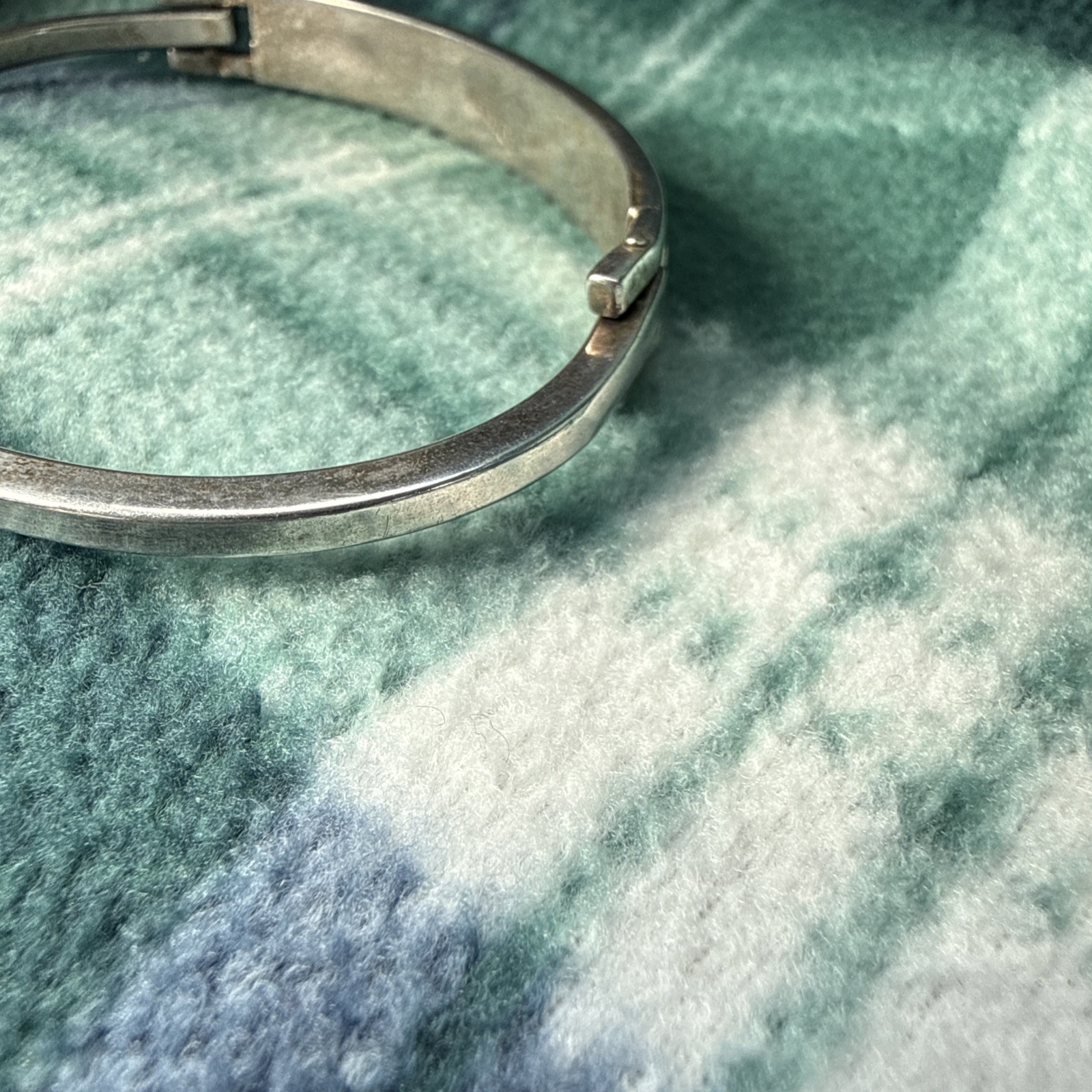 Mexico 925 Solid Silver hinged bangle bracelet-gr… - image 6