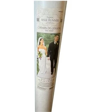 Wedding Fabric aisle runner White 100' x 36" Ceremonies, Events scroll pattern 