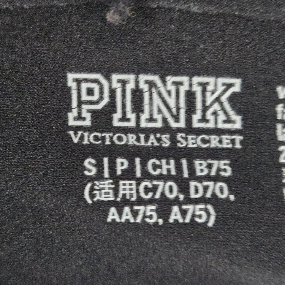 Sujetador Victoria's Secret ROSA Mujer Pequeño Negro Camiseta Push Up Inalámbrico Foto 3 de 4