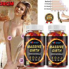  1 BEST-MALE ENLARGER THICKER LONGER BIGGER 4" GROWTH ENLARGEMENT 120 GUMMIES