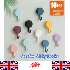 10 Self Adhesive Strong Sticky Hooks Heavy-Duty Wall Seamless Hook