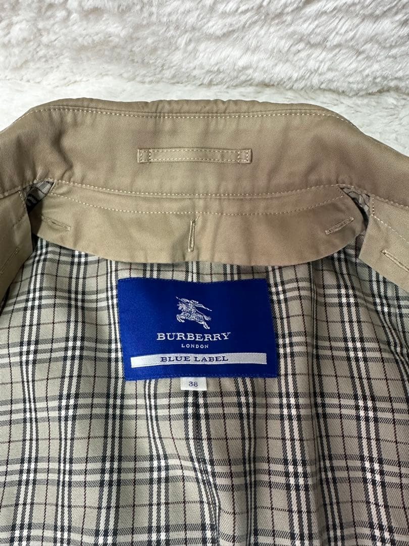BURBERRY BLUE LABEL Trench Coat Beige Nova Check US S Mid Vintage Japan thumbnail 15