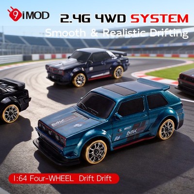 9IMOD 1/64 RC Drift Car 2.4G 4WD with Gyro LED Lights Dual Speed Control Toy