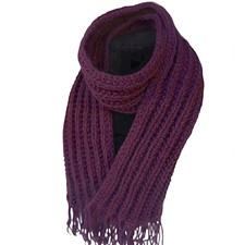 Winter Scarf Burgundy, Unisex Neck Warmer Wrap Scarves, Chunky Handknit