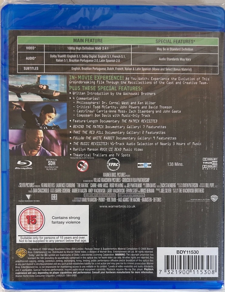 The Matrix (Blu-ray)  Keanu Reeves, Wachowskis New Sealed - Image 2 of 2