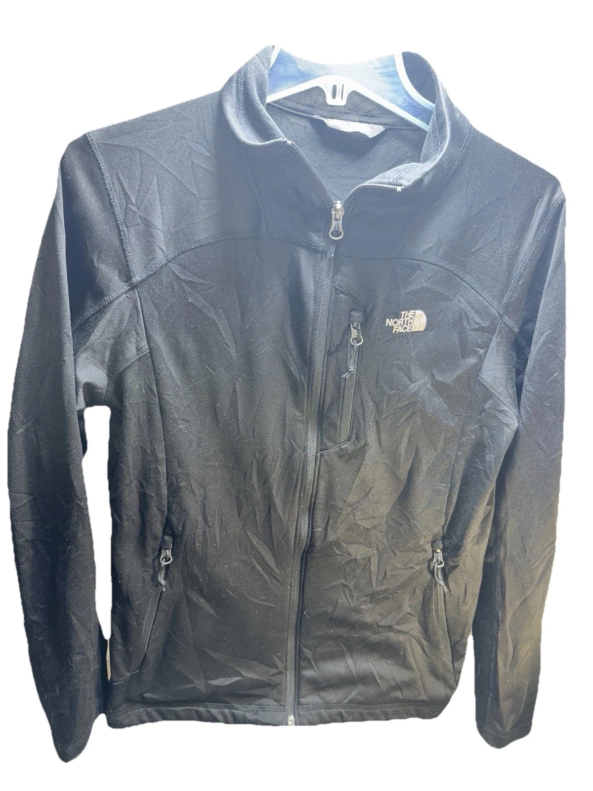 North Face Adult Size Small Apex Bionic Softshell Windwall Sweat Jacket Black