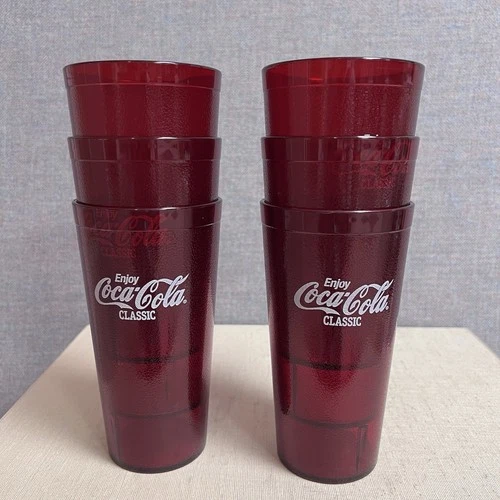 Vintage Coca-Cola Plastic Restaurant Soda Cup Red  20 Oz, Set Of 3 #5220 NEW