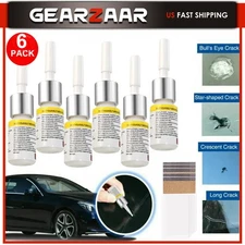 6-Pack Auto Glass Nano Repair Fluid Car Windshield Resin Crack Tool Kit Crack-US