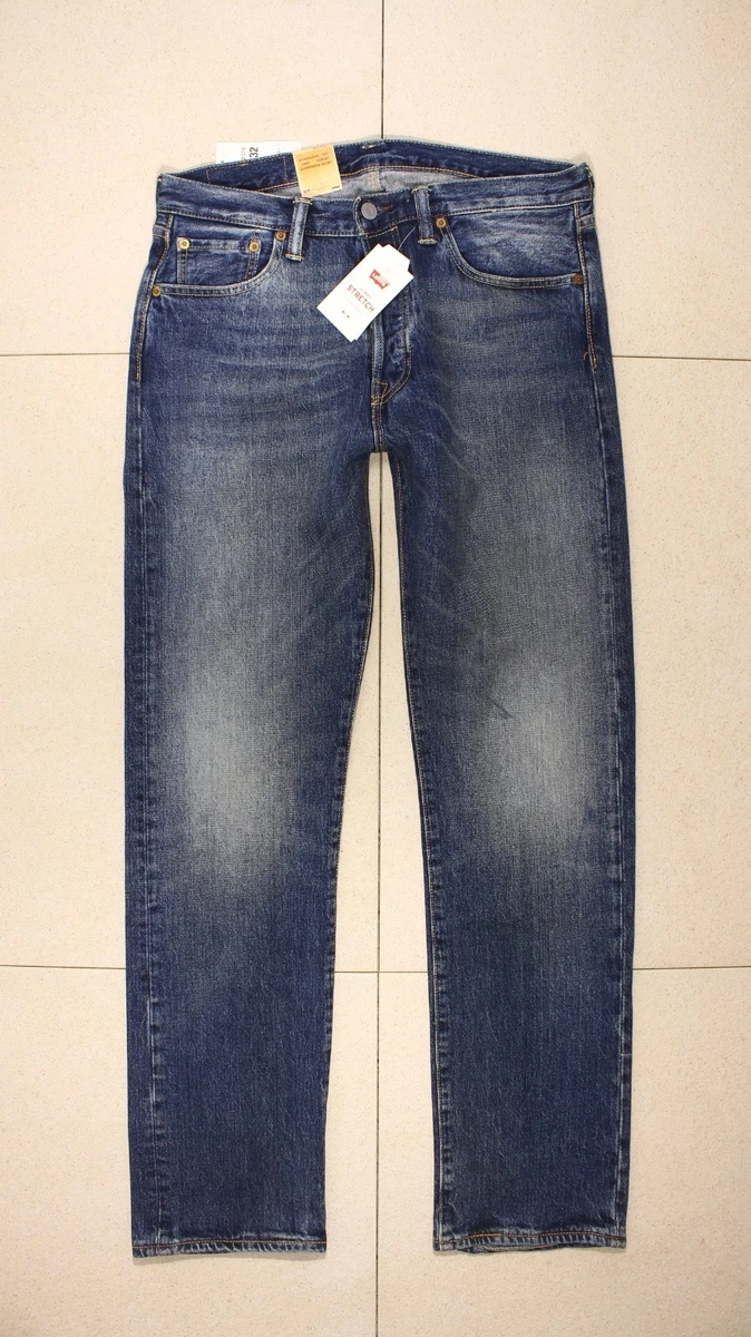 Levi's 501 Jean Homme Vintage - Taille 34/30, Bleu, Coupe Droite, Boutons, Usé Naturellement