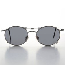 90s Oval Steampunk Sunglasses Optical Quality - Lucian