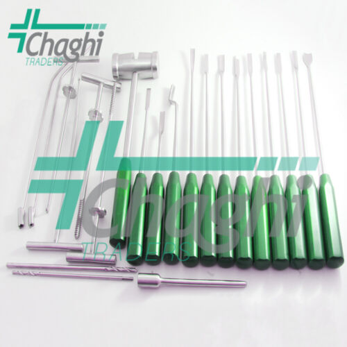 Mueller-Type Cement Removal Color Green 22 Pcs Set Orthopedic Surgical Chaghi T