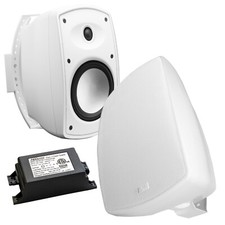 5.25" Bluetooth 5.0 Outdoor Patio Speaker Pair 100W, IP54 Rated, White